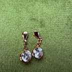 9ct Gold Bezel-Set Solitaire Drop Earrings