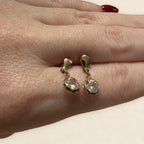 9ct Gold Bezel-Set Solitaire Drop Earrings