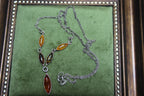 Vintage Amber and Sterling Silver Graduated Necklace
