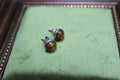Vintage Amber and Sterling Silver Stud Earrings
