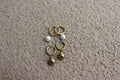 Gold Hoop Earrings with Ball Accent