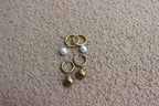 Gold Hoop Earrings with Ball Accent
