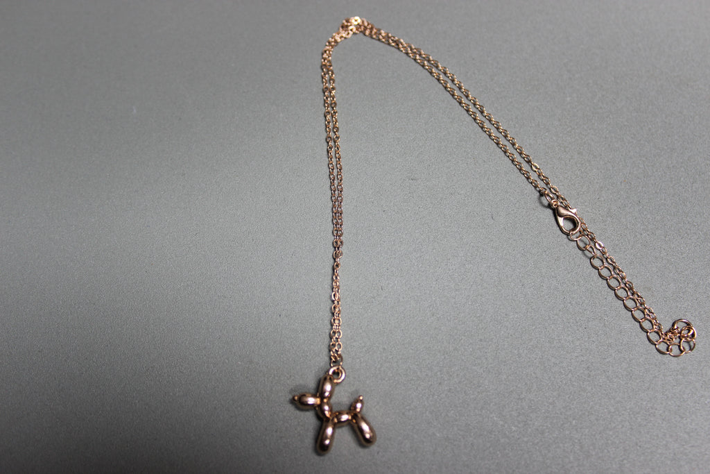 Balloon Dog Pendant Necklace – Gold Stainless Steel (detail) – The Nook