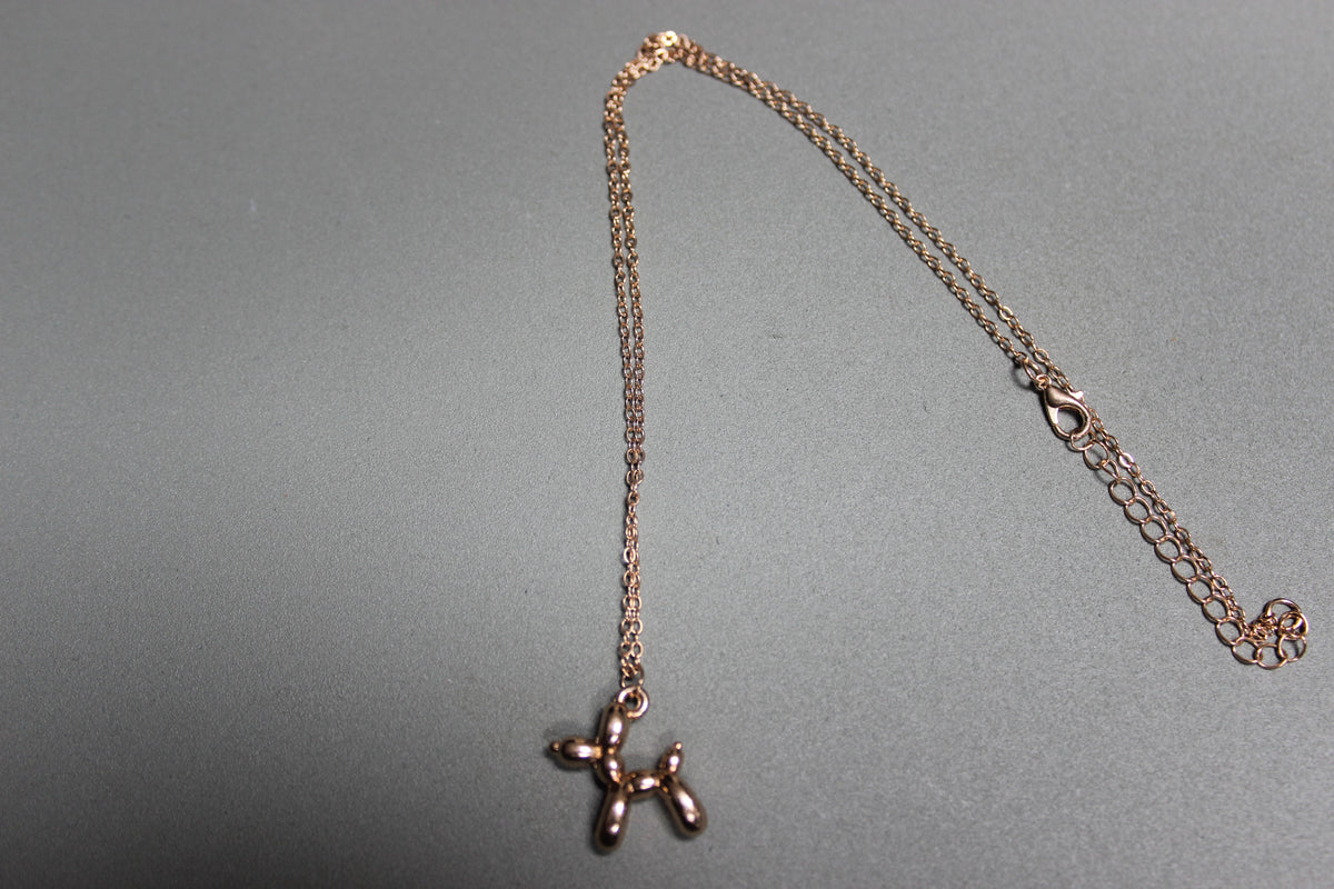 Balloon Dog Pendant Necklace – Gold Stainless Steel (detail) – The Nook