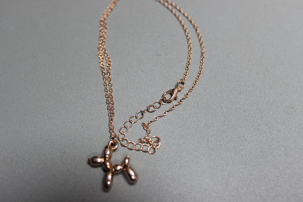 Balloon Dog Pendant Necklace – Gold Stainless Steel (alternate view) – The Nook