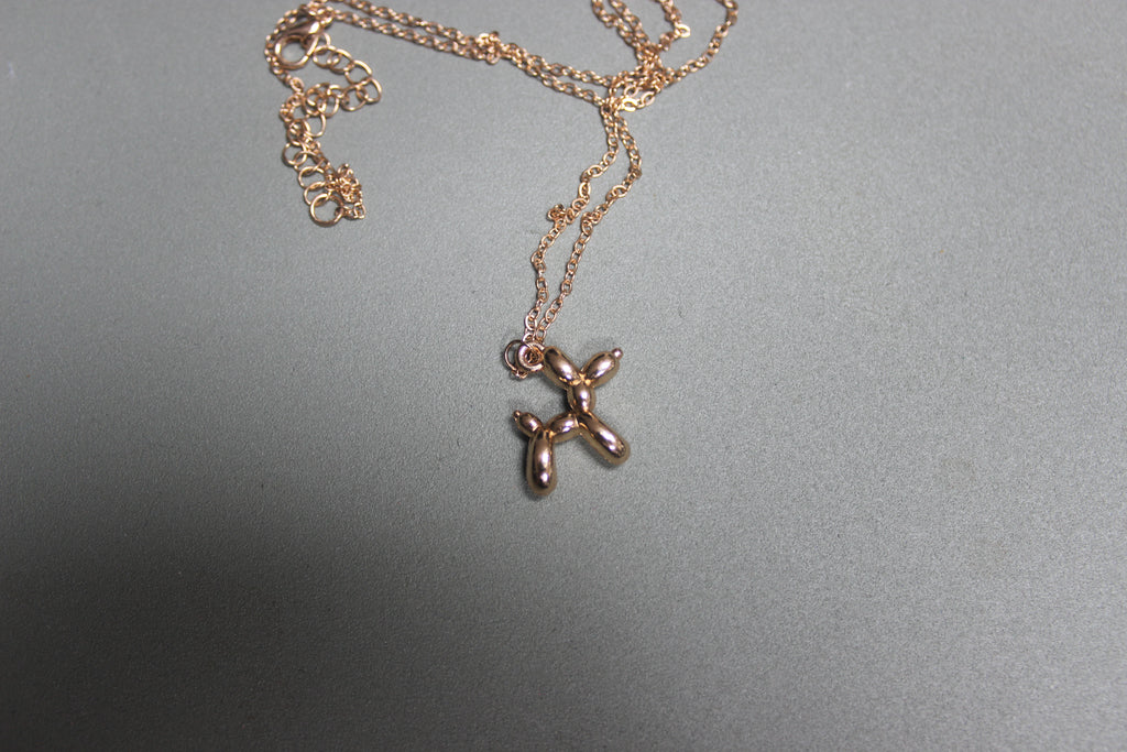 Balloon Dog Pendant Necklace – Gold Stainless Steel (styled) – The Nook