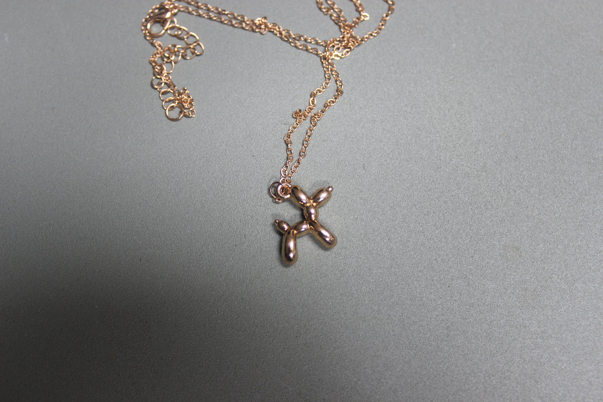 Balloon Dog Pendant Necklace – Gold Stainless Steel (styled) – The Nook