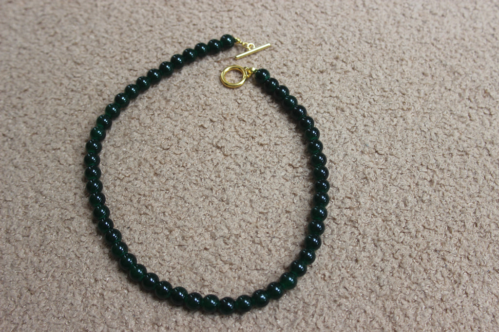 Green T-Bar Beaded Necklace