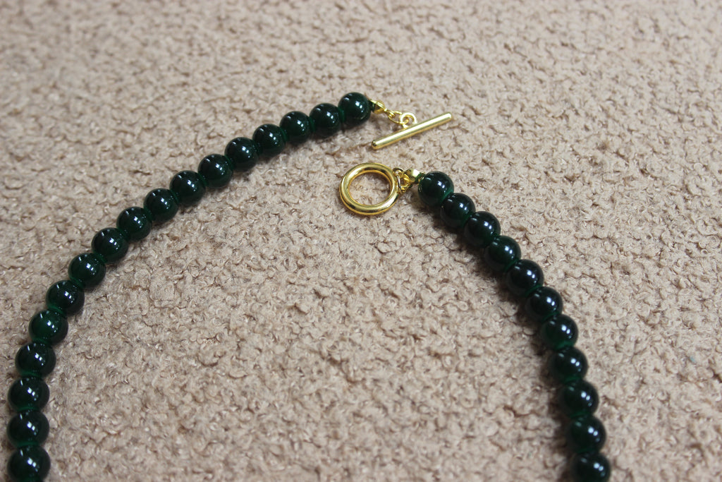 Green T-Bar Beaded Necklace