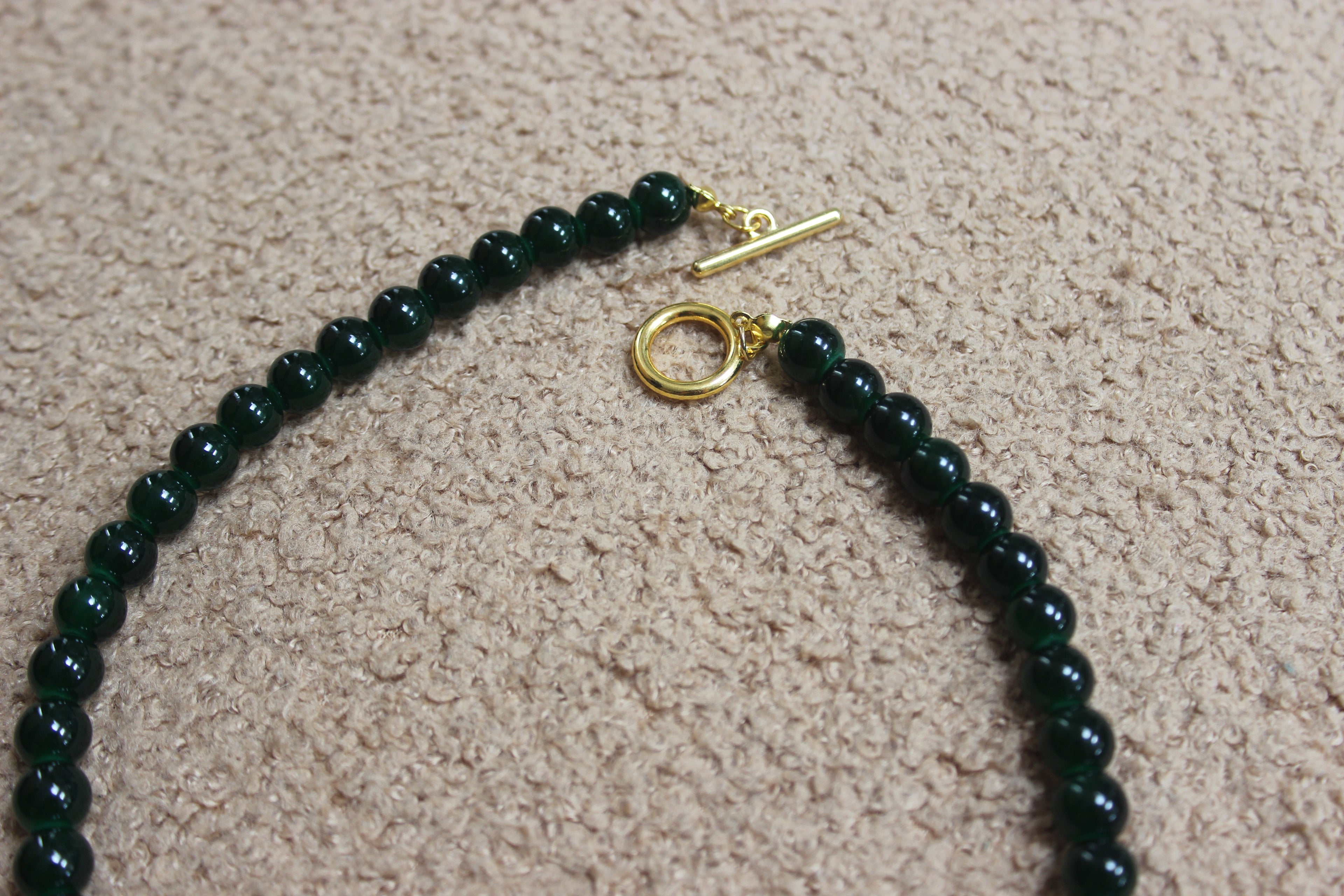 Green T-Bar Beaded Necklace