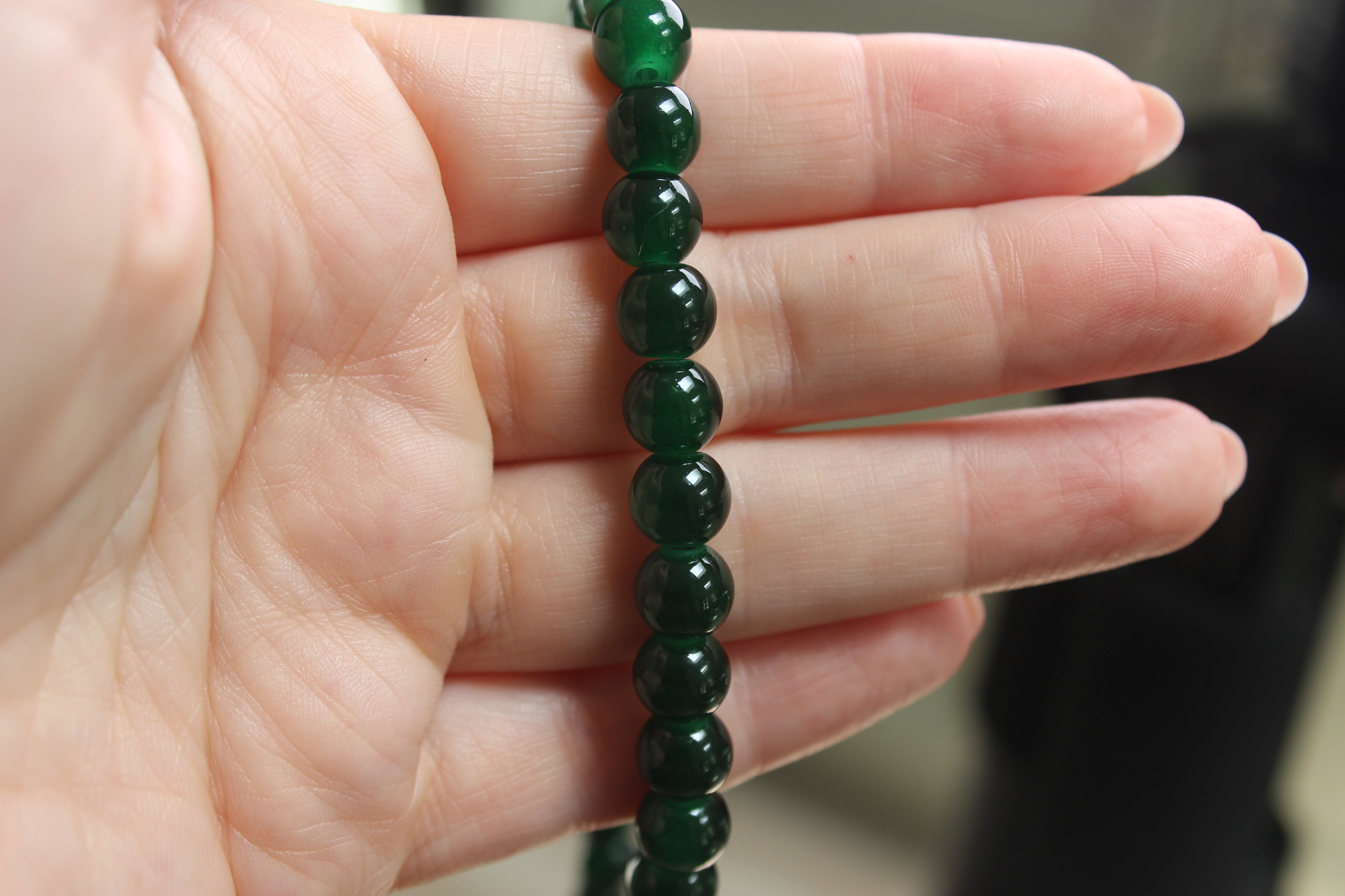 Green T-Bar Beaded Necklace