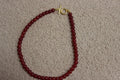 Red Beaded T-Bar Necklace