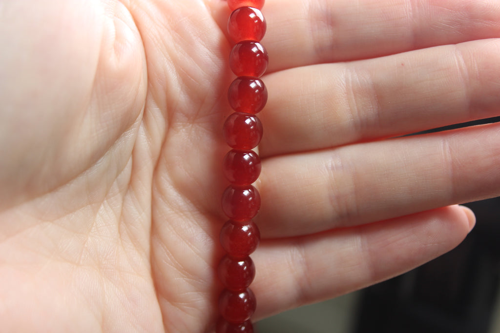 Red Beaded T-Bar Necklace