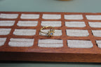 Gold Flower Ring with Blue Stone | Stainless Steel, Adjustable Size (alternate view) – The Nook