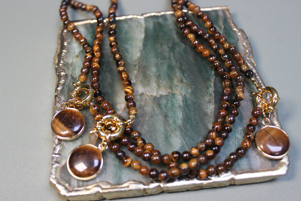 Tiger's Eye Charm Necklace