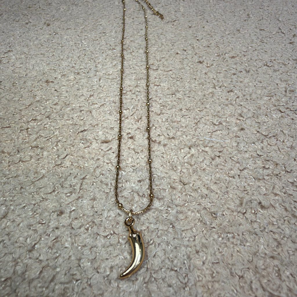 Gold Chilli Pepper Pendant Necklace – Stainless Steel