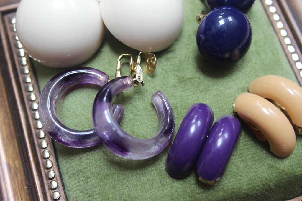 Vintage Clip-On Earrings Collection, Set of 5 Pairs | 1960s