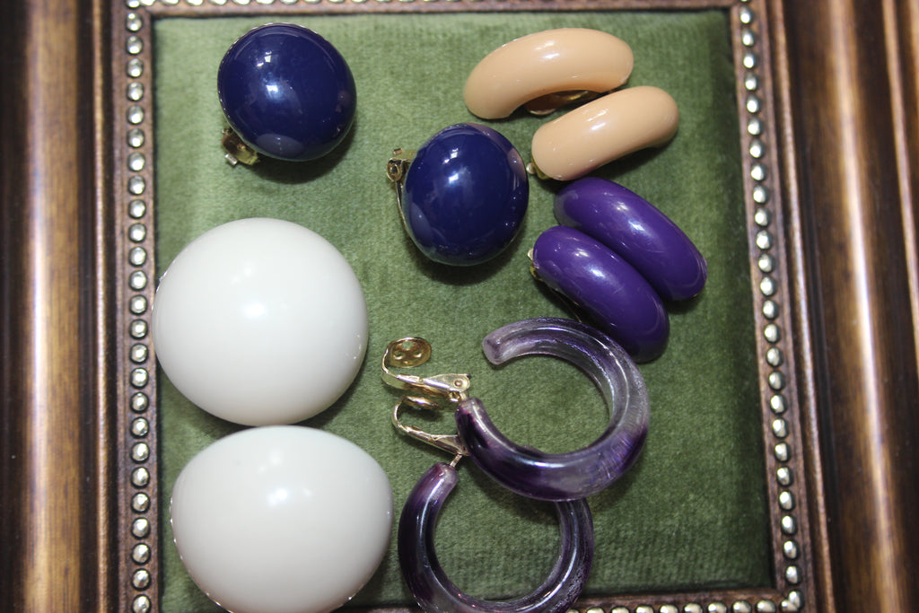 Vintage Clip-On Earrings Collection, Set of 5 Pairs | 1960s