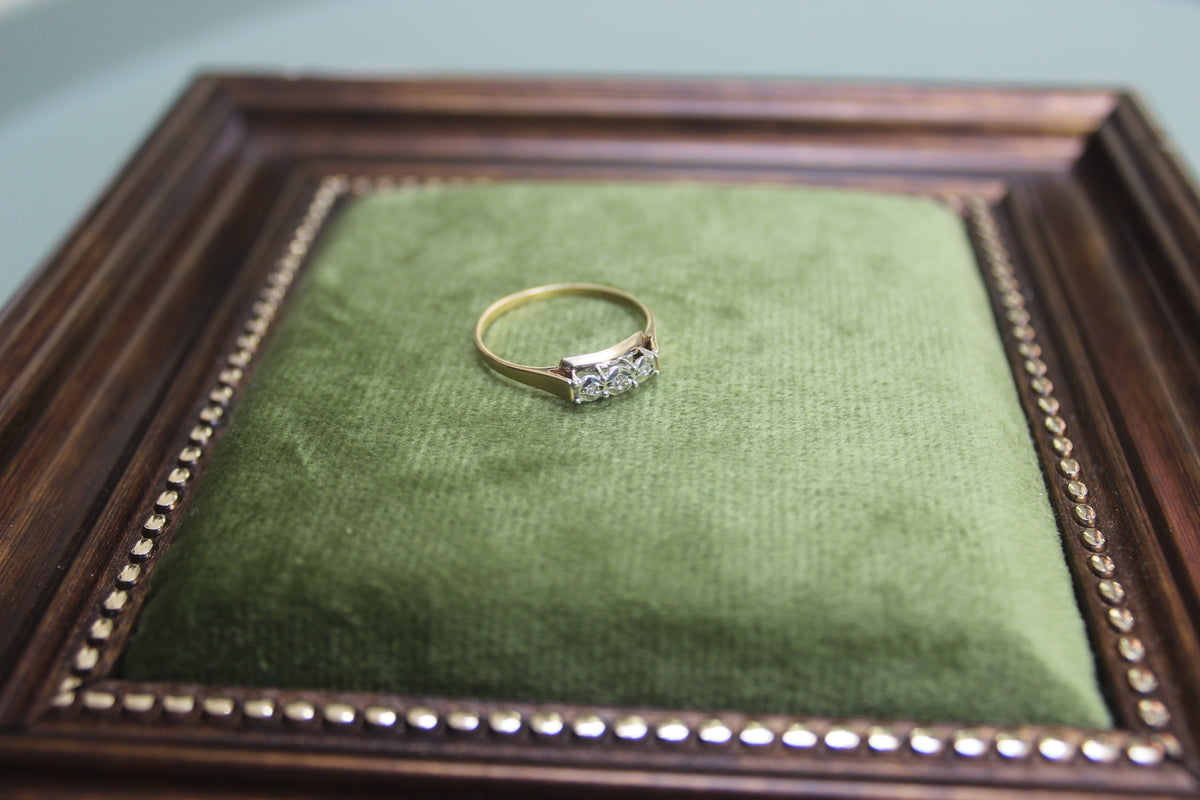 Vintage 9ct Gold Diamond Trio Ring (styled) – The Nook