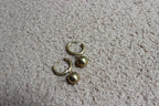 Gold Hoop Earrings with Ball Accent