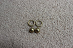 Gold Hoop Earrings with Ball Accent