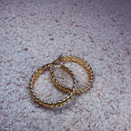 Gold Braided Hoop Earrings