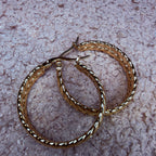 Gold Braided Hoop Earrings