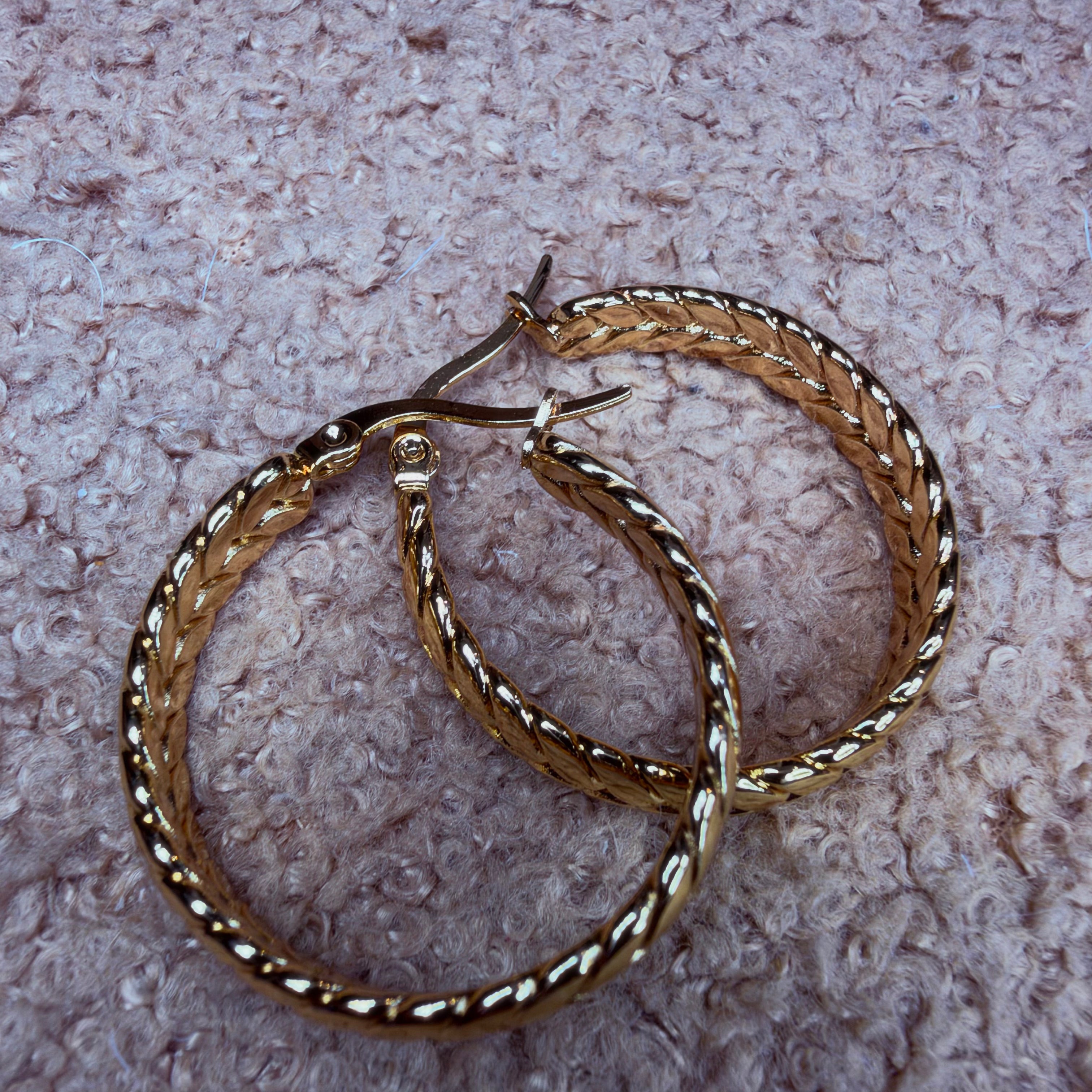Gold Braided Hoop Earrings