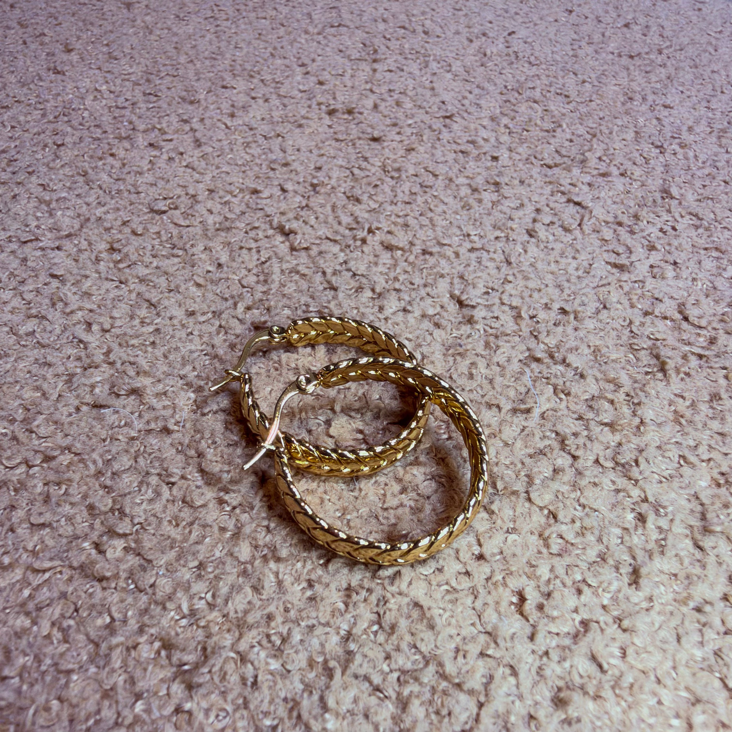 Gold Braided Hoop Earrings
