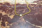 The White Stone Pendant Necklace Gold