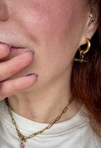 The Gold T-Bar Hoop Earrings