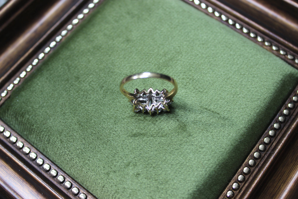 9ct Gold Art Deco Style Dress Ring with White Cubic Zirconia