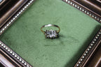 9ct Gold Art Deco Style Dress Ring with White Cubic Zirconia