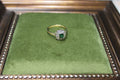 9CT Yellow Gold Vintage Lab Created Green Spinel Gemstone