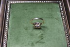 Vintage 9ct Yellow Gold Four Stone CZ Ring with Sunburst Edge | Circa 1967
