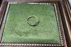 Vintage 9ct Solid Yellow Gold Cubic Zirconia Wishbone Ring