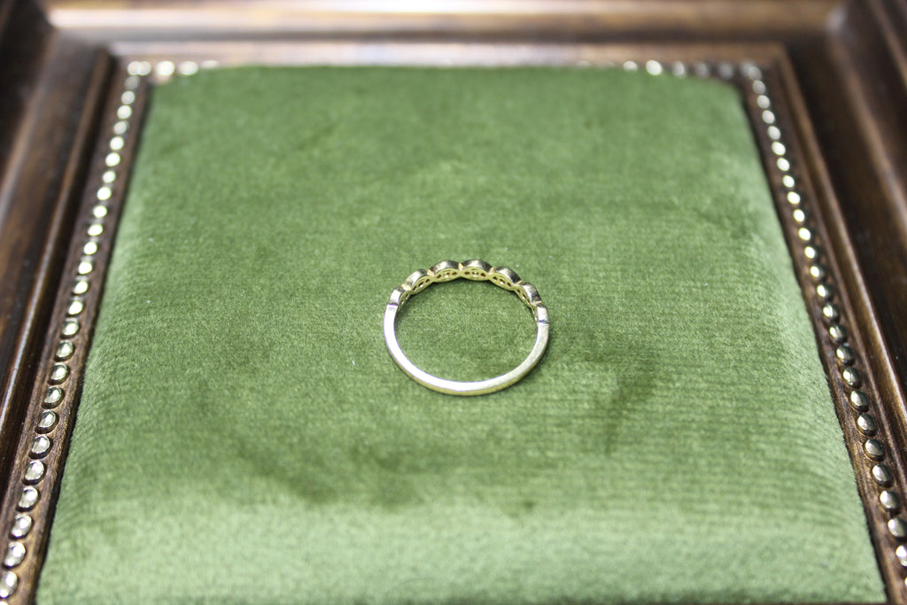 Vintage 9ct Yellow Gold Cubic Zirconia Half Eternity Band Ring