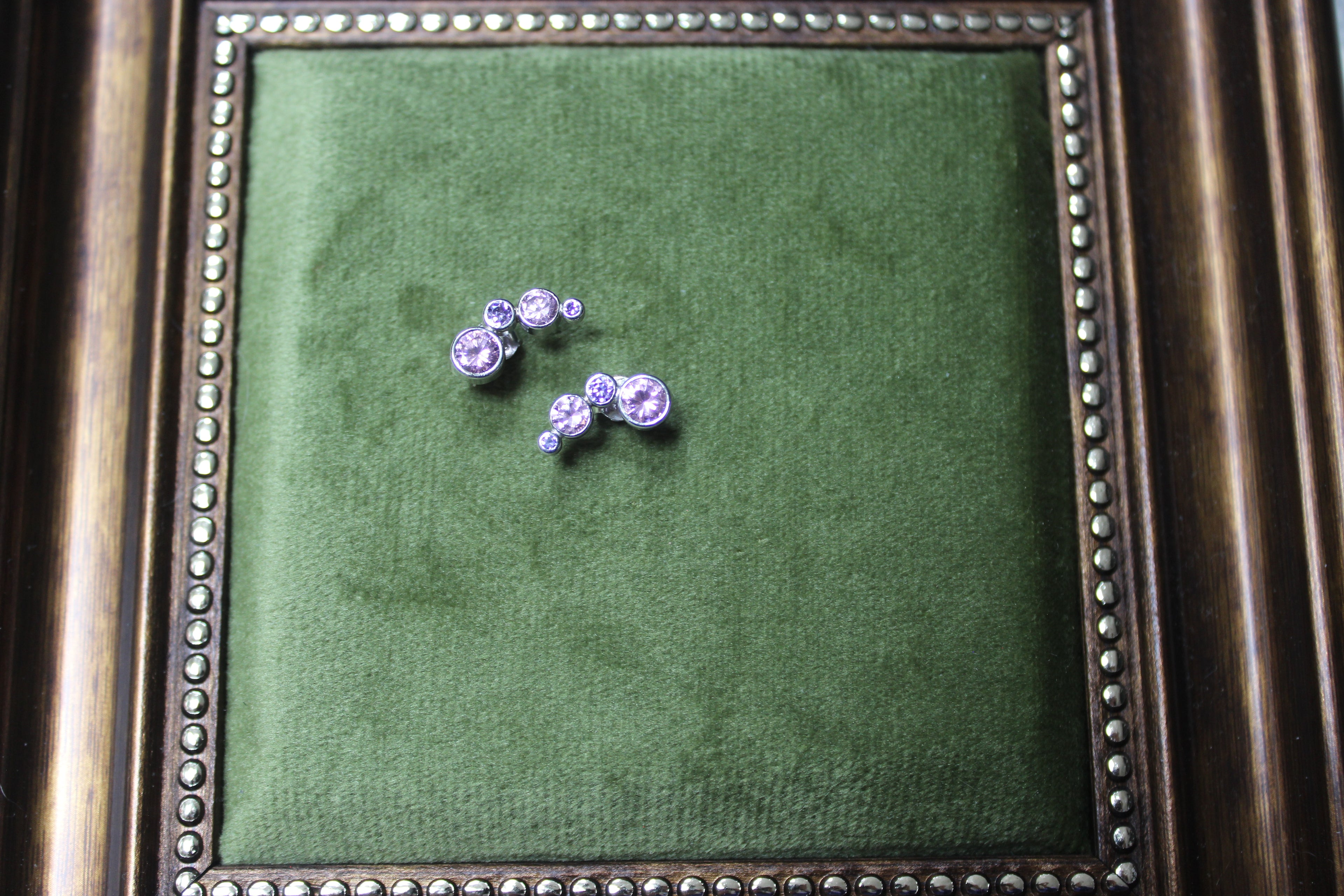 White Gold Amethyst Studs
