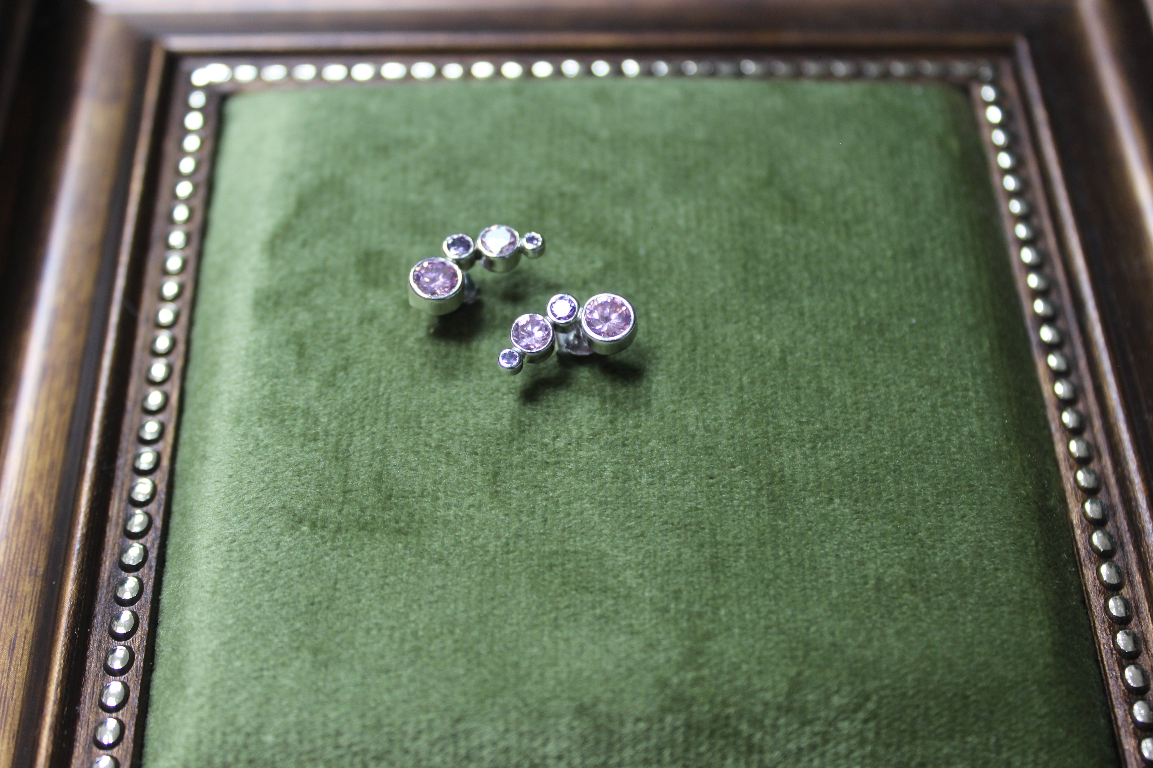 White Gold Amethyst Studs