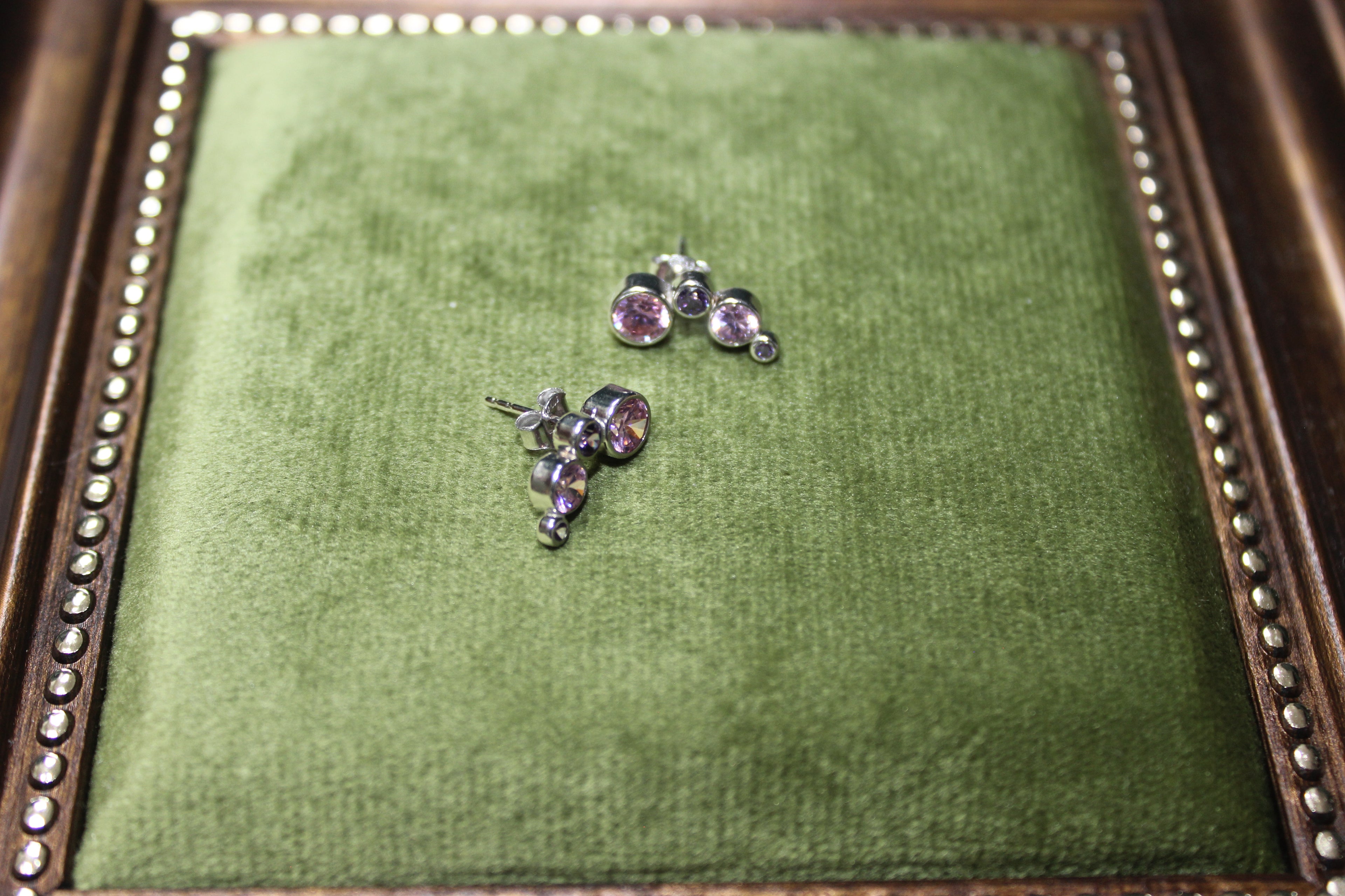 White Gold Amethyst Studs