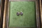 Vintage 9ct Yellow Gold Amethyst Stud Earrings with Filigree Detail
