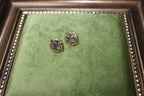 Vintage 9ct Yellow Gold Amethyst Stud Earrings with Filigree Detail