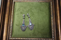 Vintage Sterling Silver Drop Earrings with Blue Stone