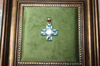 Vintage 9ct Yellow Gold Cross Pendant with Blue Topaz Stones