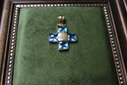 Vintage 9ct Yellow Gold Cross Pendant with Blue Topaz Stones