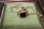 Vintage 9ct Gold Spinning Fob Seal Pendant | Marked Chain