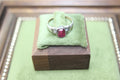 Early Vintage 9ct Gold & Silver Ruby and Paste Set Ring