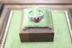 Early Vintage 9ct Gold & Silver Ruby and Paste Set Ring