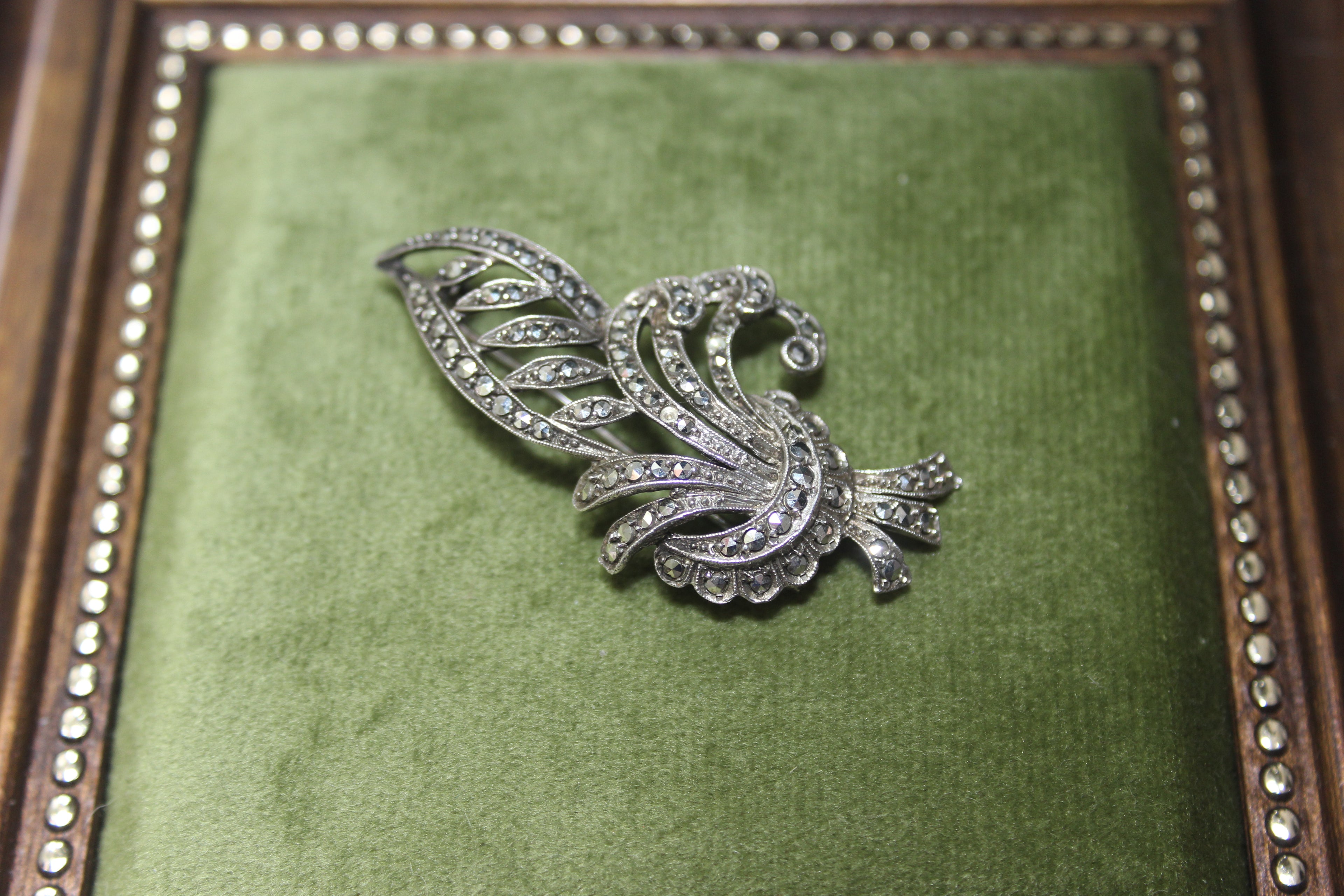 Vintage Silver Marcasite Brooch