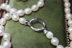 White Freshwater Baroque Pearl Necklace with 925 Silver Clasp